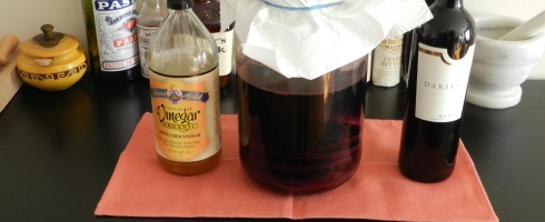 Homemade red wine vinegar